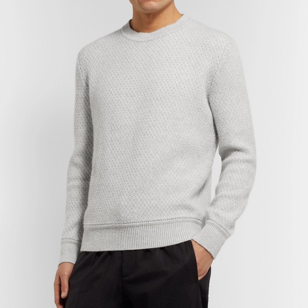 Ermenegildo Zegna Waffle-Knit Cashmere and Silk-Blend Sweater